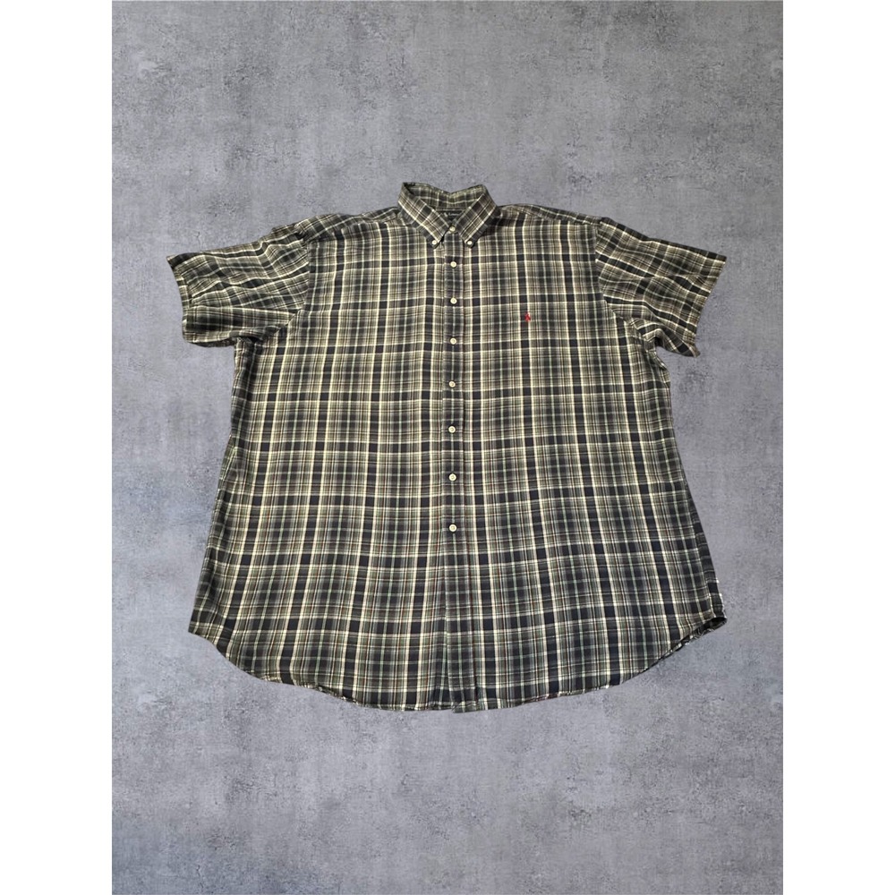 Ralph Lauren Shirt Mens 3XLT Multicolor Excellent Plaid Short Sleeve Tall Cotton